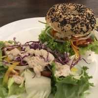 Cream cheese bagel at Zeroism - Vegan Café & bakery in Ho Chi Minh City