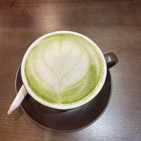 Hot matcha lattee  at Zeroism - Vegan Café & bakery in Ho Chi Minh City