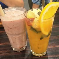 Simple straw & summer tea at Zeroism - Vegan Café & bakery in Ho Chi Minh City