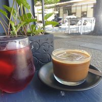 Iced tea and iced latte  at Luna Bean Cafe & Bakery in Nundah