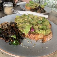 Vegan house deposit with extra mushrooms. Really tasty!  at Luna Bean Cafe & Bakery in Nundah