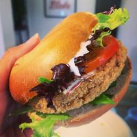 Spicy Bean Bagel  at Bird & Bean in Frinton-on-sea