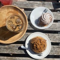 vegan donut & viennese whirl  at Bird & Bean in Frinton-on-sea