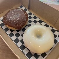 salted caramel donut and glazed donut  at Broad Street Dough Co in Encinitas