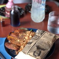 Burrito with plantains   at Café Contresort in Paris