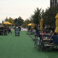Fall outdoor seating  at Mitchell's Ice Cream in Shaker Heights