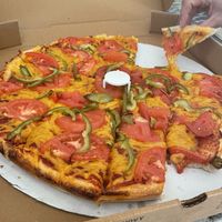 Peppers and tomatoes with vegan cheese size L  at C&M Pizza in Leominster