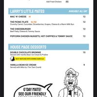 Menu at Your Mates Brewing Co in Warana