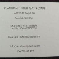 Visitenkarte at Grá Irish Gastropub in Mallorca