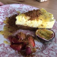 Passion fruit cheezecake  at Grá Irish Gastropub in Mallorca