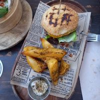 Burger at Grá Irish Gastropub in Mallorca