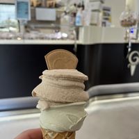 Hazelnut and pistachio gelato  at Guttilla - Via Dei Gracchi in Rome