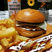 Pulledpork burger  at El Sarao de Lara in Las Rozas De Madrid