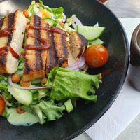 Salad with vegan chicken at Turtle Bay in Bournemouth
