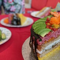 Check out the layers of deliciousness. at Fakey Cakey in London