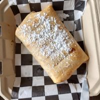 Peach chimichanga at Chi Chi Vegan Taco Shop in Atlanta