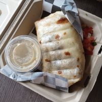 Veggie chimichanga at Chi Chi Vegan Taco Shop in Atlanta