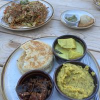 Coconut roti meal at Mirisata in Portland