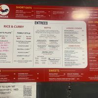 Menu  at Mirisata in Portland