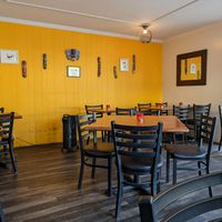 Interior seating at Mirisata in Portland