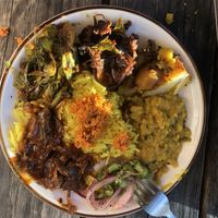 Family style plated   at Mirisata in Portland