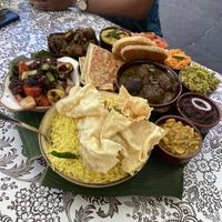 Large group platter - extremely filling and spicy  at Mirisata in Portland