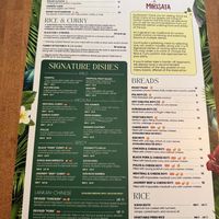 Menu  at Mirisata in Portland