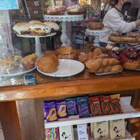 Bakery case at Guevara's in Brooklyn