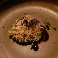 Portobello mushroom, help seed, macadamia, truffle oil at Vincent in Barton