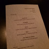 Vegan tasting menu at Vincent in Barton