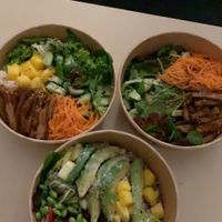 Three different bowls at All Vegan in Hannover