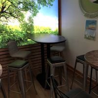 Pictured is the seating area  at All Vegan in Hannover