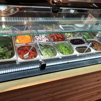 Pictured is the vegetable bar  at All Vegan in Hannover