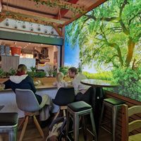 Cosy place in the moddle of busy marketplace at All Vegan in Hannover