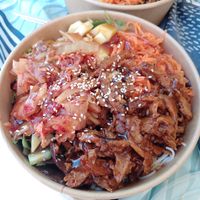 All vegan bowl mit extra kimchi at All Vegan in Hannover