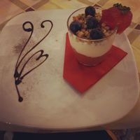 Delicious, creamy vegan fruit parfait at Historic Route 66 Pub in Caltanissetta
