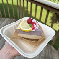 Lemon raspberry cheesecake  at Ordinarie Fare in Dayton