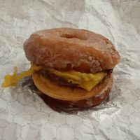 Donut breakfast sandwich at Sojo's Donuts in Mesa