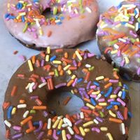 Gluten free 🍩 strawberry, vanilla, chocolate. at Sojo's Donuts in Mesa