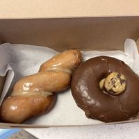 Salted caramel twist and cookie d’oh   at Sojo's Donuts in Mesa