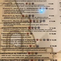 Menu at Coliseo in Benidorm
