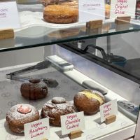 A range of vegan donuts at Circle of Life. (Changes week to week, but they will take special orders. Filled donuts hit the shelves at about 11am each day.) at Circle of Life Doughnut Co in Hobart