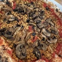 Vegan sausage + mushrooms & onions  at Cane Rosso in Dallas