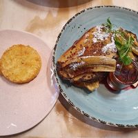 French toast & a side of Hash browns at The Offering in Greytown