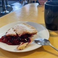 Vegan cherry pie slice  at Twede's Cafe in North Bend