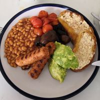 Lovely filling vegan cooked breakfast.  at Duckies Cafe in Hayle