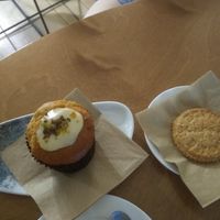 Orange and cardamon muffin (left) and biscotti (right) at TÈCO in Palermo