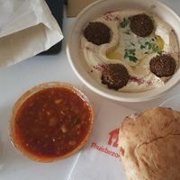 Hummus falafel bowl & Matbucha   at Levantini in Maastricht