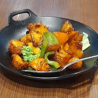 Sweet & sour monkey head mushroom at Leaf Corner 慈素 - Tai Seng in Central Singapore