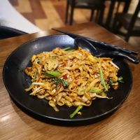 Penang fried kway teow.  Very delicious!  Remember to request for no egg to veganise it. at Leaf Corner 慈素 - Tai Seng in Central Singapore